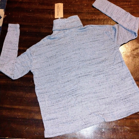PROJECT SOCIAL T l Gray Marled Turtleneck l NWT l Sz XS & M - Picture 1 of 10